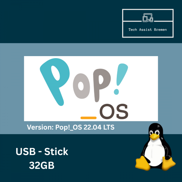 Pop!_OS Linux Bootstick – 32GB USB-Stick mit Live-System, Datenrettung & UEFI/BIOS